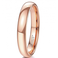 4 mm Rose Gold IP Tungsten Carbide Ring